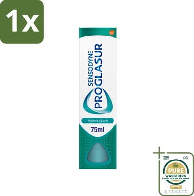 1 x Sensodyne - Tandpasta - Proglasur Fresh & Clean - Dagelijkse Bescherming - 75 ml- Tandpasta - Tanderosie - Glazuurslijtage - Bescherming Tegen Zuren - Gevoeligheid