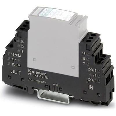 Phoenix Contact 2920010 PT 1X2-BE/FM Overspanningsveilige sokkel Set van 10 stuks Overspanningsbeveiliging voor: Verdeelkast 10 stuk(s)