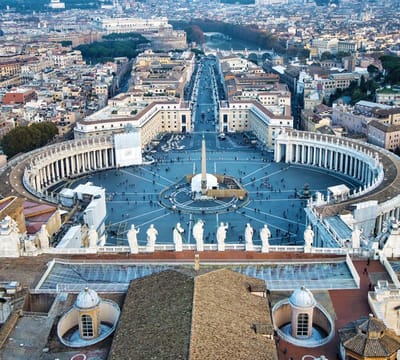 Sint-Pietersplein vanaf de koepel in Vaticaanstad in Rome - Fotobehang (in banen) - 250 x 260 cm