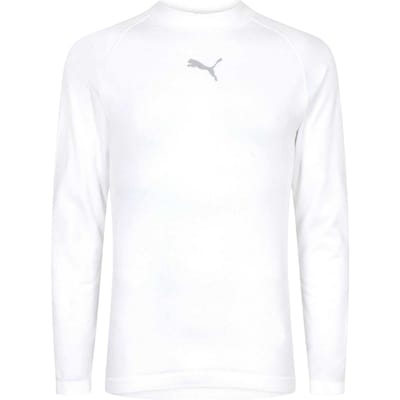Puma Heren Logo Crew Neck Fitted Base Layer Top (Wit)