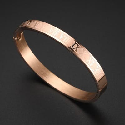 Luxe manchetarmband roestvrij stalen armband snijwerk Romeins cijfer paar Romeinse armband voor mannen vrouwen sieraden