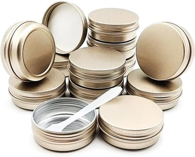 12-pack Aluminium Blikken, 1oz/30ml, Ronde Metalen Opbergpot met Schroefdop voor Crème, Lippenbalsem en Cosmetica, Perfect voor Make-up en Thee, 30g Navulbaar
