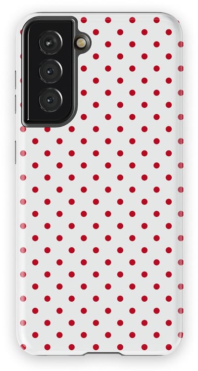 Polka Dots Hoesje Samsung Galaxy S21 | Geschikt Voor Mag | Stippen Design Backcover Samsung Galaxy S21 Cherry Dots