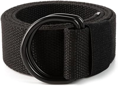 VHV - Riem - Canvas riem met zwarte D-ring gesp - Verstelbaar, stevig en unisex - Voor heren, dames, casual outfit en outdoor - 2 stuks