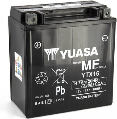 batterij sla yuasa voor motor suzuki 1500 c intruder 2005 tot 2009 ytx16-bs / ytx16 / 12v 14.7ah nieuw