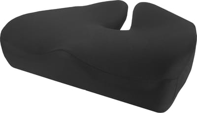 DESQ® Ergonomisch Zitkussen - Staartbeenkussen - Traagschuim - Anti-slip onderkant - Draagband - Zwart