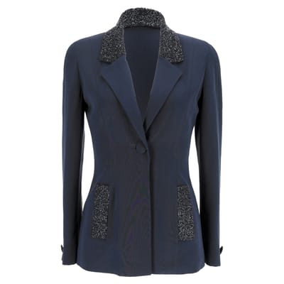 Versierde blazer van Rochas in marineblauw polyester