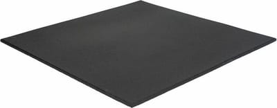 Fitness vloertegel voor buiten 100x100 cm Zwart - Dikte 11mm - Fijne korrel