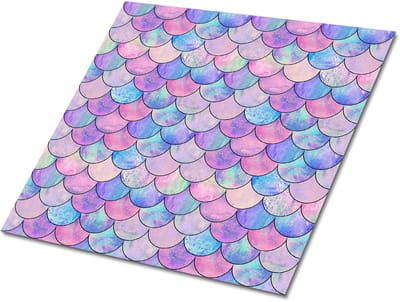 Tulup PVC Tegels - Kleurrijke Visschubben Vinyl Tegels - 30 cm x 30 cm - Veelkleurig Vinyl Wandtegels - Verpakking van 9 stuks - Zelfklevende Vinyltegels - Op planten gebaseerd Plaktegels - Vinyl Tegels Zelfklevend - Plaktegels keuken en Badkamer