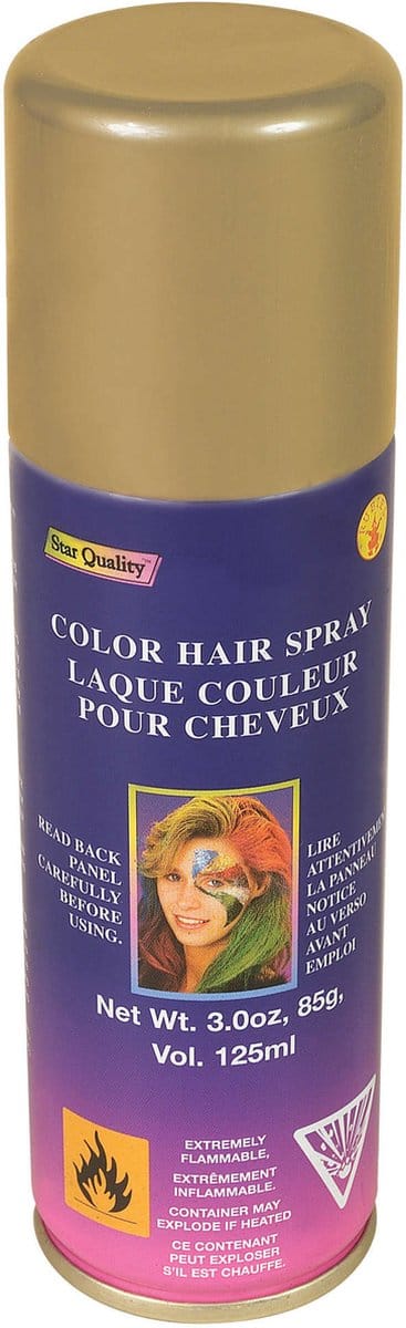 Rubies Haar verf/spray - goud - spuitbus - 125 ml - Carnaval