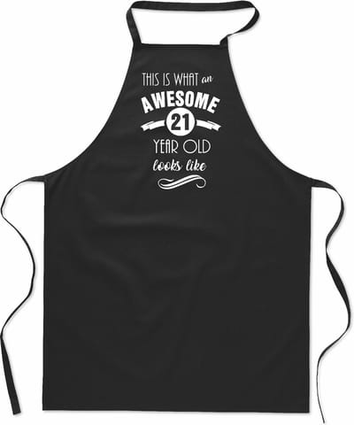 Awesome 21 year - 21 jaar cadeau - keukenschort - katoen - BBQ - verjaardag - zwart