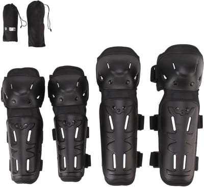 Kniebeschermers Elleboogbeschermers - Beschermende Set - Outdoor Avontuur - Hoge Slagvastheid - 4 Stuks - Zwart