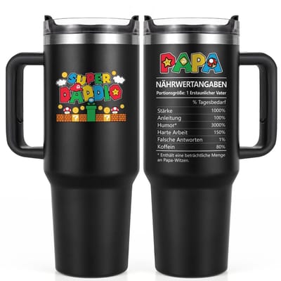 Dailygoods- Thermobeker 1200 ml - Thermobeker met handvat - Reisbeker - Thermosbeker voor in de auto - Thermobeker koffie - Duurzaam materiaal