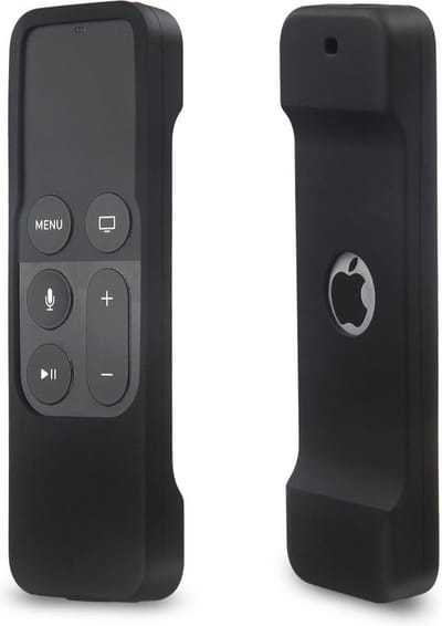 DrPhone AT1 - Zachte Siliconen Hoes - Grip Case - Bescherm hoes - Geschikt voor Apple TV 4 Siri Remote - Zwart