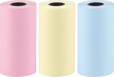 Navullingen voor de Mini Pocket Printer - 3x Gekeurd Printpapier - Roze, Geel, Blauw - Thermisch Printer - Knutselen - DIY - Hobby - Crafts&Co