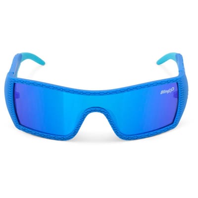 Bling2o ZONNEBRIL: SAND HARBOR BEACH - Sky Blue Stegosaur, siliconen, 100% UV bescherming, in doorzichtige bewaardoos, 3+