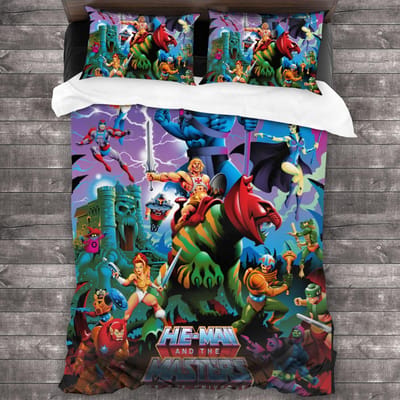 He Man And The Masters Of The Universe Alle Seizoenen Eenpersoons Dekbedset 3-Delige Dekbedset Bed colcha casal bedlaken AU Single(140x210cm)