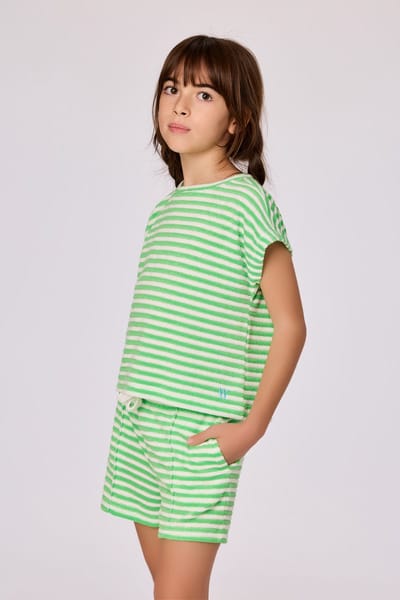 Woody Meisjes-Dames set van T-shirt en shorts groe - maat 140/10J