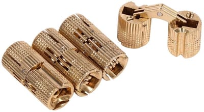 Dailygoods- Verborgen Scharnieren 12mm - Koper/Goudkleurig - Onzichtbaar - 4 Stuks - Max. Laadvermogen 8kg - Duurzaam Materiaal - Deurscharnieren