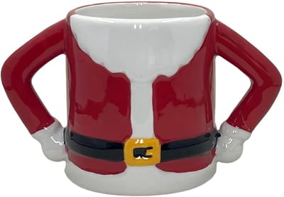 Cosensi - Kerstmis koffiemok - Hoogwaardige keramische mok - Ideaal voor warme en koude dranken - Santa lichaam - 350ml
