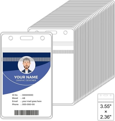 ID Kaarthouders - Naam Badge Houder - Veilig Identificeren - Waterdicht en Stofbestendig - 90 x 60 mm - Transparant