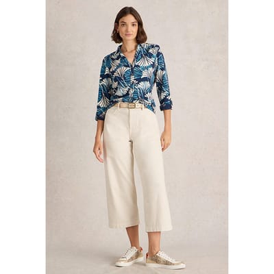 White Stuff Annie Jersey Shirt Blue Print Maat: 8 | Overhemden Outlet | Dames | Blauw