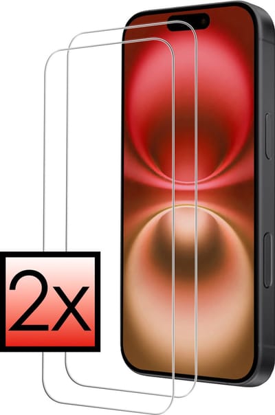 Screenprotector - 2 Stuks - Geschikt voor Apple iPhone 16 - Volledige Dekking - Met Dichte Notch Full protection - Beschermglas - Gehard Glas - Tempered Glass - Screen Protector - Bescherm Cover
