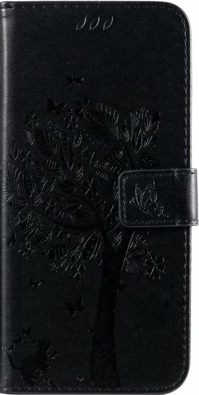 Geschikt voor Samsung Galaxy Note 10 Lite Bookcase - Zwart - Bloemen - Portemonnee Hoesje