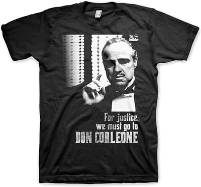 The Godfather Heren Tshirt -S- For Justice Zwart