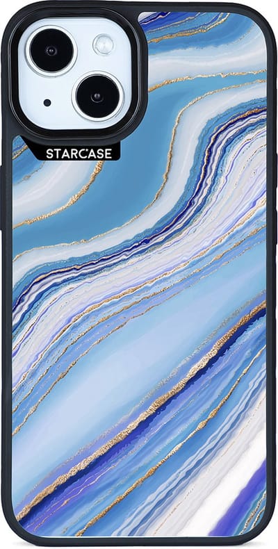 iPhone 13 hoesje - magsafe hoesje / Starcase Marble Blue- Marmer Blauw / iPhone hoesje met Magsafe - Prestige Case