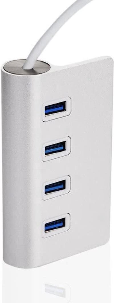 4 Ports Aluminium USB 3.0 High Speed Hub - USB Hub 3.0 - 4 Poorten - Splitter – Universeel - LOUZIR