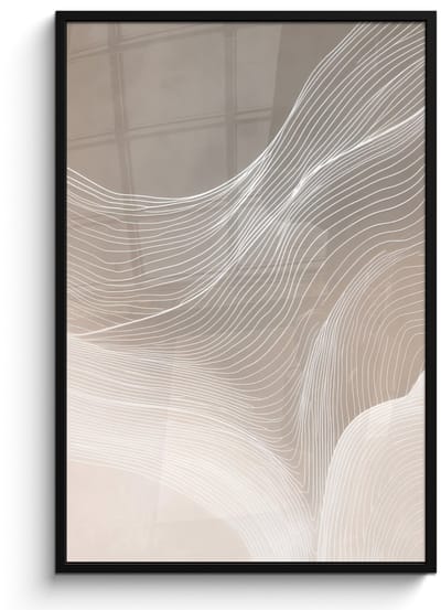 Poster in lijst - Fotolijst 80x120 cm - Posters - Golvende lijnen - Luchtstromen - Harmonieus - Posterlijst zwart - Decoratie - Wanddecoratie woonkamer - Muurdecoratie slaapkamer