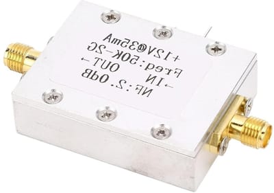 Breedband Versterker - Signaalversterker Antenne - Signaalverbetering - Geluidsarm Ontwerp - 50 KHz - 2 GHz - Zilverkleurig