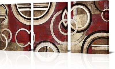 Abstracte Muurkunst - Geometrische Prints - Woonkamer Decoratie - Klaar om op te hangen - 3 stuks 12x16 inch