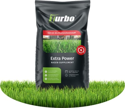 turbogrün Extra Power Gazonmest - 10 kg voor 500 m² - Diepgroen in 3 dagen - Tegen mos en onkruid - Gazonmeststof