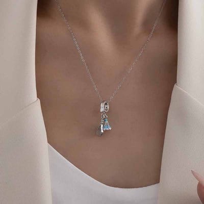 RVS Blauw Roze Badminton Hanger Ketting Voor Vrouwen Mode Persoonlijkheid Sieraden Cadeaus Groothandel gray