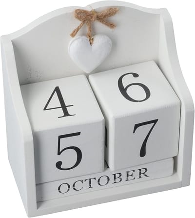 Houten Blijvende Kalender voor Bureau en Kantoor - Maand en Datum Blokken