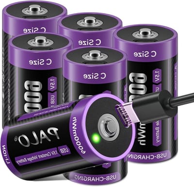 USB-C C Batterijen - Oplaadbare C-batterijen - Apparaten Voeden - Lage Zelfontlading - 6000mWh - Niet gespecificeerd