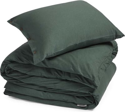 Yumeko dekbedovertrek jersey pine groen 140x220 + 1/60x70 - Bio, eco & fairtrade