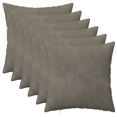 vidaXL - Kussensloop - 6 - pcs - HEERLEN - Lichtgrijs - 30 - x - 30 - cm - Fluweel