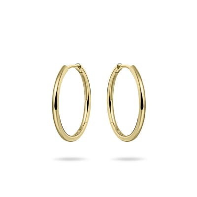GISSER Jewels VGKCL1/20 - Oorbellen - Oorringen met Scharnier Sluiting - Massief Glad - 1.5mm Breed - 20mmØ - 14 Karaat Geelgoud