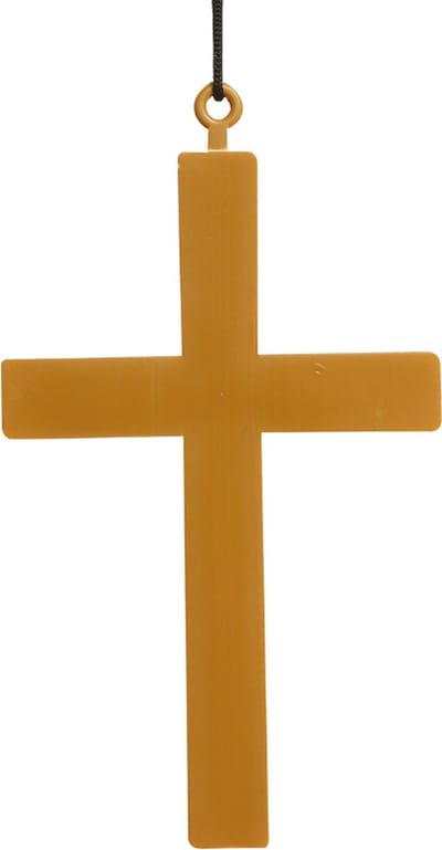 Fiestas Guirca - Ketting priesterkruis goudkleurig - 23 cm - Halloween - Halloween accessoires - Halloween verkleden