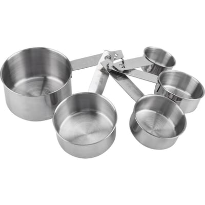 5pcs  Set Stainless Steel Anti rust Measuring Cup Spoon Baking Cooking Tool gray