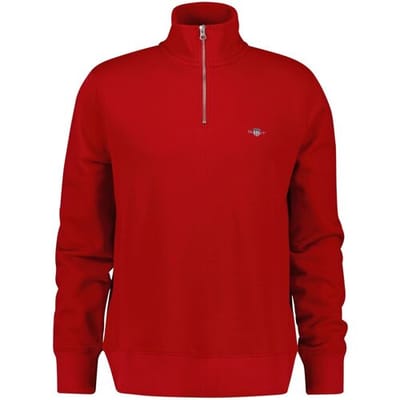 Gant Trui Shield Half-Zip Sweat Ruby Red / male