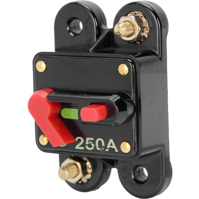 12?24V DC Stroomonderbreker Zekering Omvormer met Handmatige Reset voor Auto Audiosysteem Boot Vrachtwagens250A black
