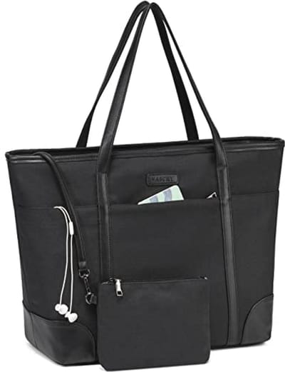 VASCHY Laptop Bag Women's Large 15.6 Inch Tote Bag Laptop Handbag Waterproof Shoulder Bag Shoulder Bag for Travel Work Shop Office