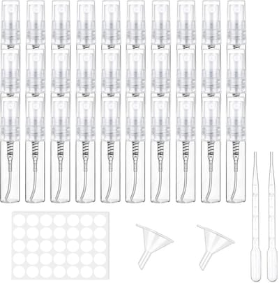 Dailygoods- Sprayflessen Mini - 60 Stuks - 2 ml - Glazen Fles - Geurdispenser - Lichtgewicht - Transparant Ontwerp