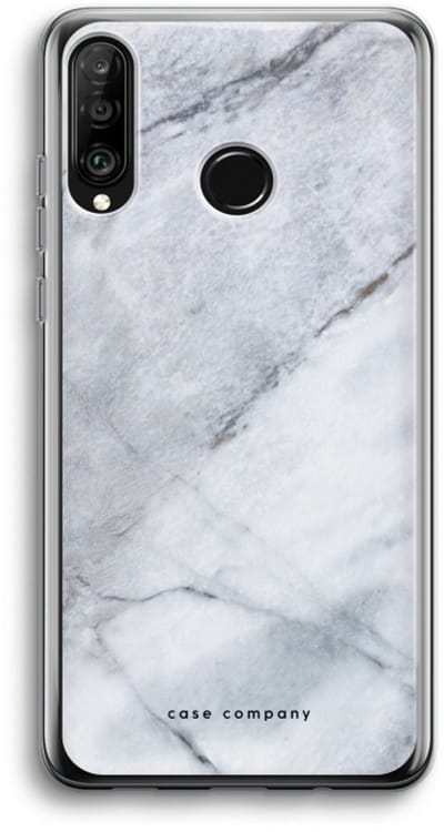 Case Company® - Hoesje geschikt voor Huawei P30 Lite hoesje - Witte marmer - Soft Cover Telefoonhoesje - Bescherming aan alle Kanten en Schermrand