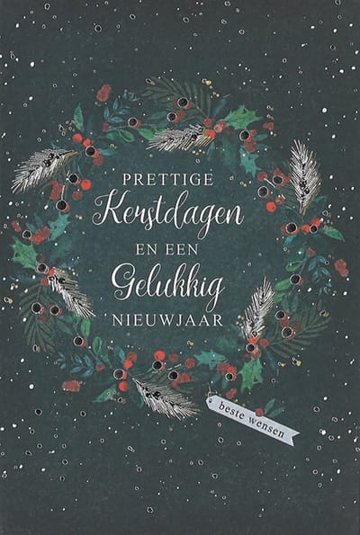 MGPcards - 6 Luxe dubbele Kerstkaarten - Foliedruk - Gekleurde envelop - 11,5 x 17 cm