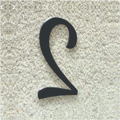 Huisnummer 2 - Adrescijfer - Huis Verfraaien - Klassiek Lettertype - 20 cm - Antracietgrijs